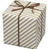 Julepapir 10 meters rulle, 57 cm bred – hvidt papir med guldstribet motiv (ikke metallic)