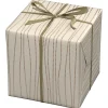 Julepapir 10 meters rulle, 57 cm bred – beige papir med vandrende prikmønster