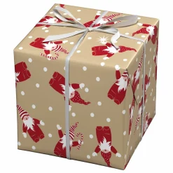 Julepapir 10 meters rulle, 57 cm bred – glade nisser og snefald