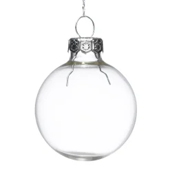 Juletræskugler af glas, små, transparente julekugler, 16 stk. Ø3,5 cm