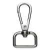 Karabinhage af metal, sølvfarvet, 2,2×4,8 cm