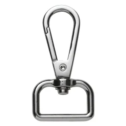 Karabinhage af metal, sølvfarvet, 2,2×4,8 cm