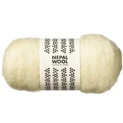 Kartet uld 50 g naturhvid