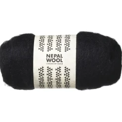 Kartet uld 50 g sort
