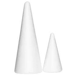 2 kegler af styropor, længde 11 / 20 cm