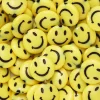 50 klart gule, store, runde smileyperler – spred glæde med smileys! Ø14 mm