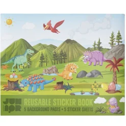 Klistermærkebog Dino World, 35x29 cm, med 100+ genanvendelige stickers