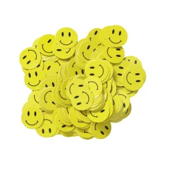Konfetti gule smileys Ø15 mm, 15 gram, 250 g/m² papir