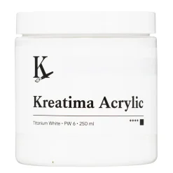 Kreatima Acrylic akrylfarve 250 ml – Titanium White PW 6