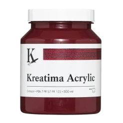 Kreatima Acrylic akrylmaling 500 ml – Crimson PR 15:3 PY 74 PBk 7