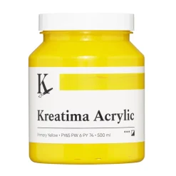 Kreatima Acrylic akrylmaling 500 ml – Primary Yellow PY 65 PW 6 PY 74