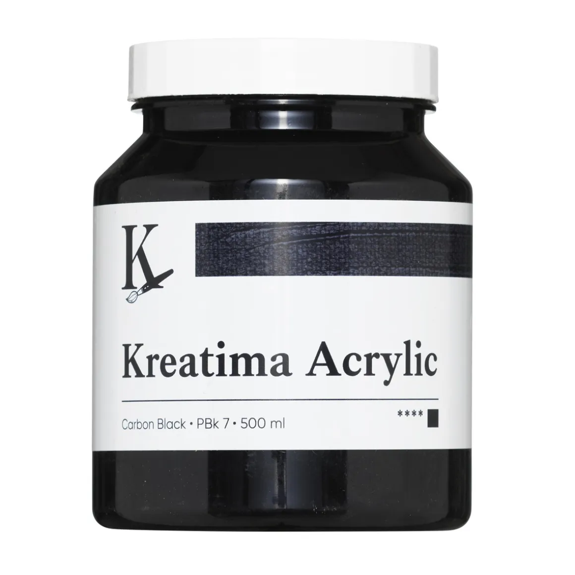 Kreatima Acrylic akrylmaling 500 ml – Carbon Black PBk 7 PR 101
