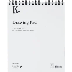 Kreatima Studio Drawing spiralbundet tegneblok F3 (220x270 mm), 50 ark, 150 g/m²