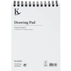 Kreatima Studio Drawing spiralbundet tegneblok F1 (160x220 mm), 50 ark, 150 g/m²