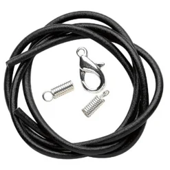 Kunstlæderbånd 2 mm sort