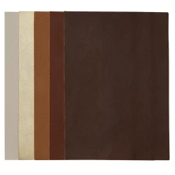 Kunstlæder fremstillet af polyuretan – 15x21 cm, 5-pak brun