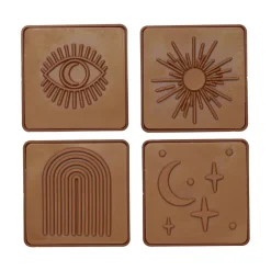 4 lerstempler til keramikler og lufttørrende ler, 4 forskellige motiver a 6×6 cm