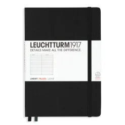Leuchtturm1917 Notebook A5 Ruled Black – Hardcover