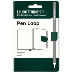 Leuchtturm1917 Pen Loop – skovgrøn, selvklæbende penneholder til notesbøger