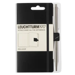 Leuchtturm1917 Pen Loop – sort, selvklæbende kuglepenneholder til notesbøger