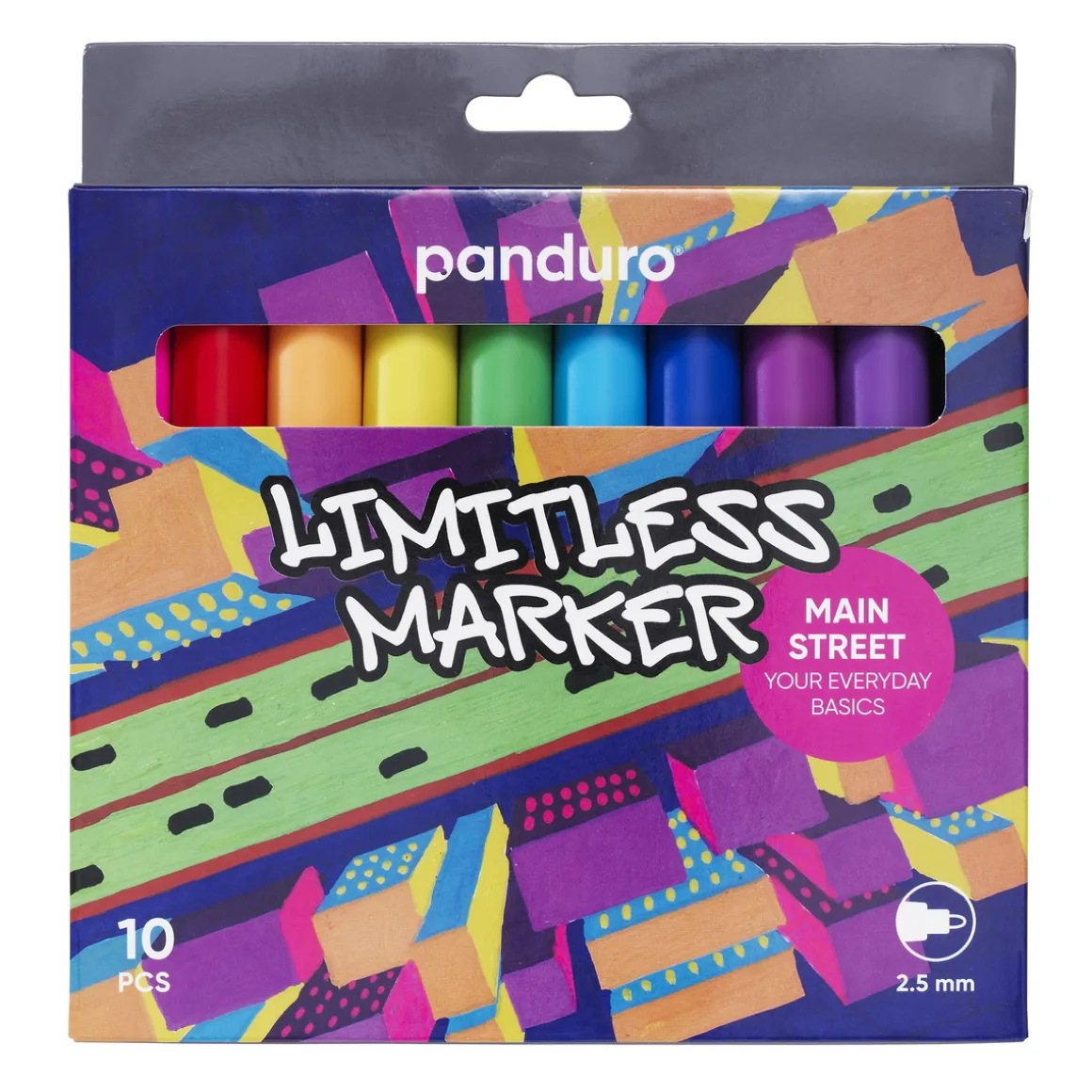 Limitless Markers Main Street Set 10 – alsidige akrylpenne i klassiske basisfarver