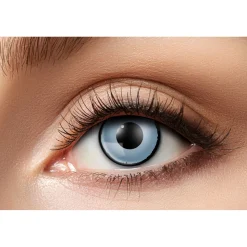 Linser Crazy Zombie – bleggrå linse med sort ring omkring iris