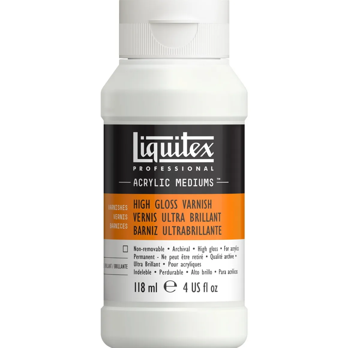 Liquitex High Gloss Varnish 118 ml, beskyttende, højglans lak til akrylmalerier