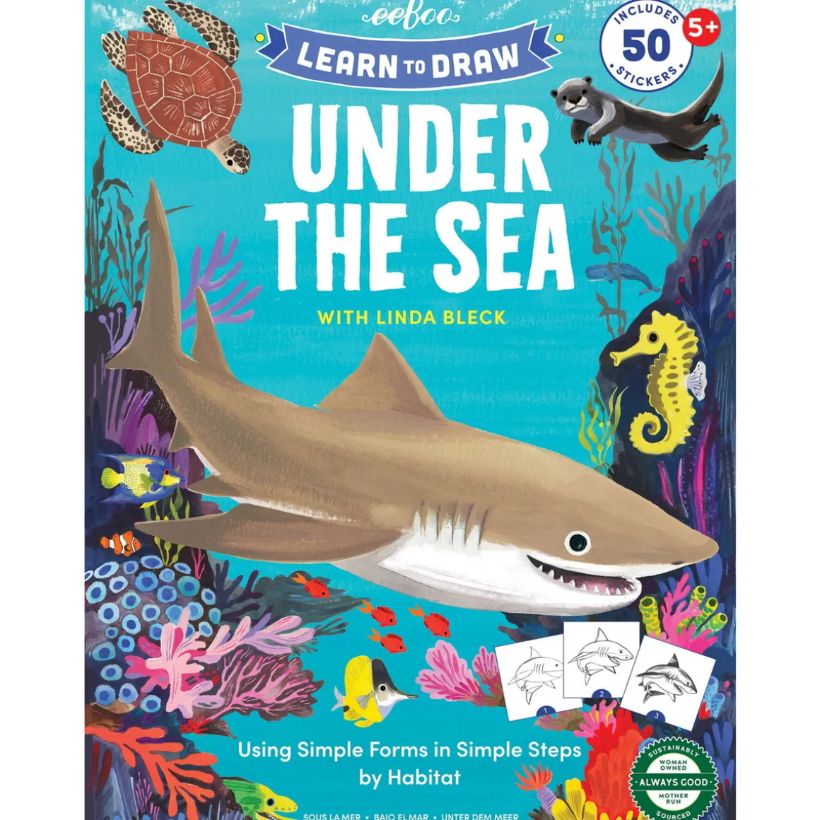 Lær at tegne, hvad der er under havet – lærerig malebog med 50 stickers