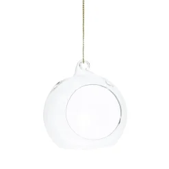 Lysgrotter, åbne juletræskugler af glas, 4 stk. Ø8 cm med Ø5 cm åbning