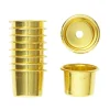 Lysholdere, messingfarvede. Ø23 mm, H 20 mm (antiklys), fremstillet af aluminium