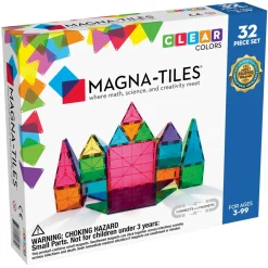 Magna-tiles 32 stk. – innovative, farvestrålende og transparente byggeklodser med indbyggede magneter