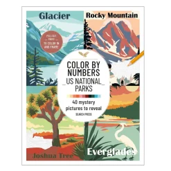 Malebog Color by Numbers US National Parks, 40 motiver, 21,6×28 cm