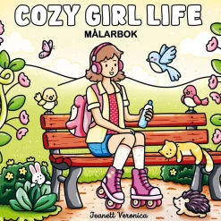 Malebog Cozy Girl Life, en hyggelig malebog med 40 afslappende motiver, 25×25 cm