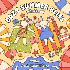 Malebog Cozy Summer Bliss, farvelæg 40 sommerlige motiver! 25×25 cm