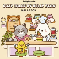 Malebog Cozy Tales by Belly Bean, farvelæg 40 megasøde motiver! 25,4×25,4 cm