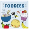 Malebog Foodies, 20×20 cm, 24 motiver med sød og kawaii mad!