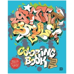 Malebog Graffiti Style Coloring Book, farvelæg 50 graffitimotiver, 20×25 cm