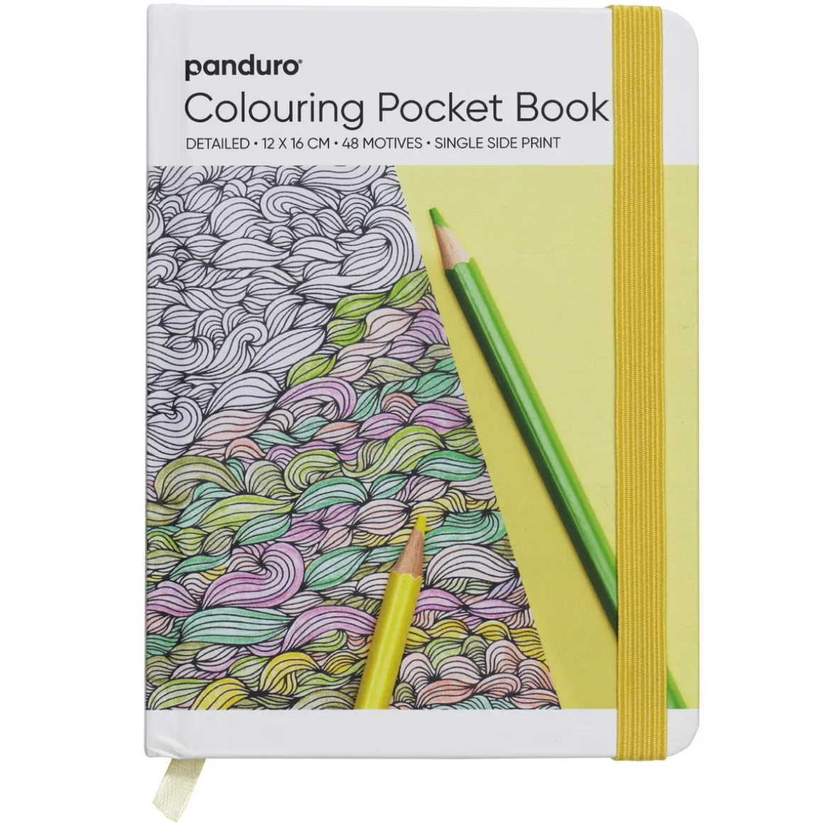 Malebog i praktisk indbundet format, 12×16 cm, 48 enkeltsidede trykte motiver, 120 g/m²