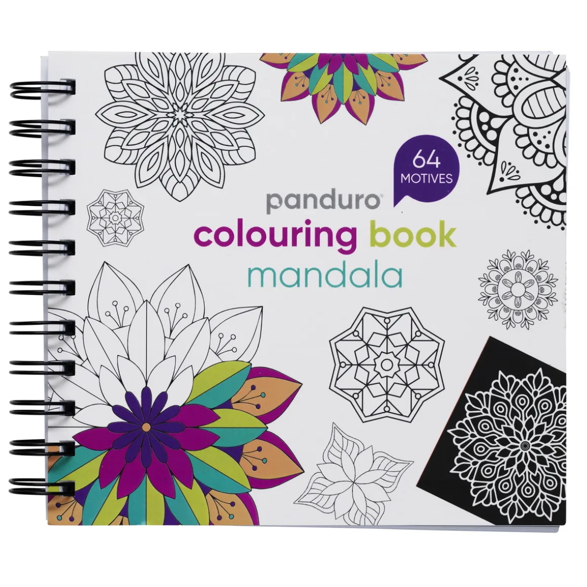 Mandala malebog – 15×15 cm, 64 enkeltsidet trykte ark, 120 g/m²