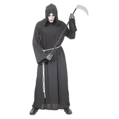 Manden med leen-dragt i voksenstørrelse til udklædning til halloween og karneval