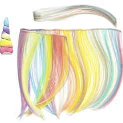 Man, hale og horn – kit til kæphest og enhjørning – 44×25 cm lang man & pandelokstrimmel + hale