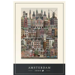 Martin Schwartz puslespil Amsterdam bymotiv. 1000 brikker, 50×70 cm