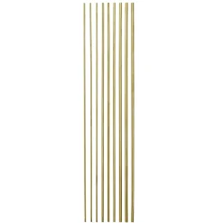 Messingrør, 30 cm længde. 9 stk. i 3 forskellige tykkelser Ø2, 3, 4 mm