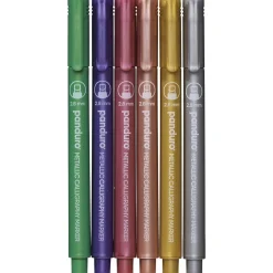 Metallicpenne med kalligrafispidser 0,5–3 mm skrivebredde, 6-pak