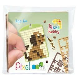 Mini-kit pixelhobby hund – med nøglering 30×40 mm og 3×144 pixler
