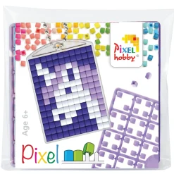 Mini-kit pixelhobby unicorn, enhjørning – med nøglering 30×40 mm og 3×144 pixler