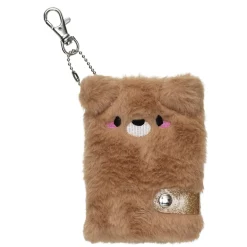 Mini-notesbog Bjørn, sød og fluffy med karabinhage, 65 ark, 7,5×10 cm