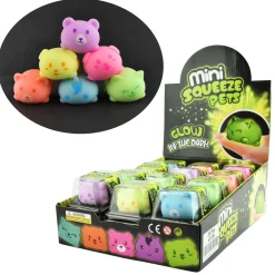 Mini squeeze pets/Glow in the dark – Selvlysende klemmedyr! Sælges assorteret. Pris pr. stk.