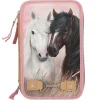 Miss Melody Triple penalhus Dusty Rose med masser af penne m.m. 13×20×7,5 cm