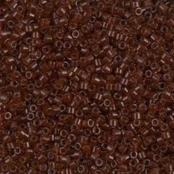 MIYUKI Delica 11/0 mørkbrun 5g – DB1392 Dark Topaz Lined Rootbeer